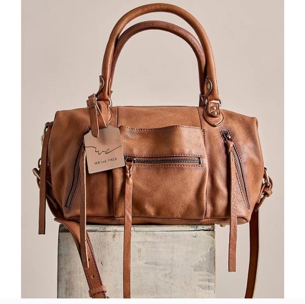 We The Free Tan Leather Shoulder Bag